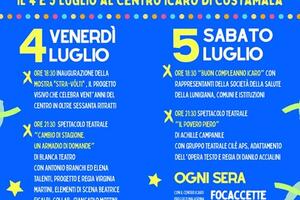 Tutto pronto per  ‘Icaro fest’, una due giorni di mostre, incontri, musica e teatro per festeggiare i 20 anni del centro polivalente di Costamala