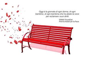 Una panchina rossa contro la violenza a Cà' Michele instpallata dal Circolo di Bonascola del Pd