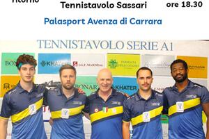 Tennistavolo Serie A1: l’ Apuania Carrara Tennistavolo ospita la capolista Sassari   il 21 febbraio