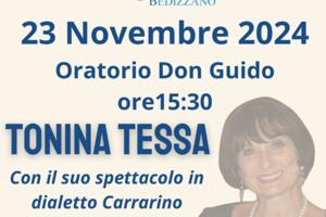 Tonina Tessa a Bedizzano con un recital in carrarino il 23 novembre