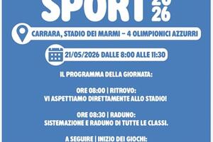 Giocosport Coni 2026: il 21 maggio allo Stadio dei Marmi Quattro olimpionici di Carrara