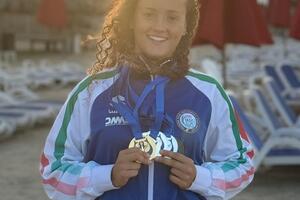 La giovanissima  atleta apuana Lara Pelliccia premiata a Roma dal Coni e dalla Federazione Italiana Pesca Sportiva e attività subacquee