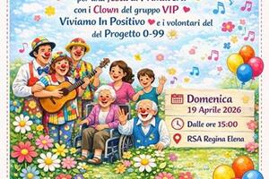 Festa di primavera alla Rsa Regina Elena con i clown del gruppo Vip