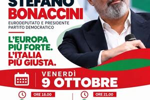 Stefano Bonaccini del Pd in visita a Carrara e a Pontremoli il 9 ottobre