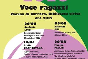Il giovanissimo talento carrarese Nicholas Ori è il protagonista del prossimo appuntamento con "Voce all'Autore Ragazzi", mercoledì 5 agosto