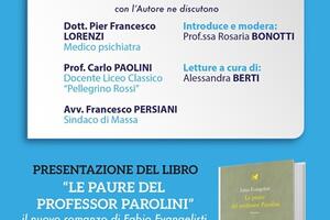"Le paure del professor Parolini": il nuovo romanzo di Fabio Evangelisti debutta a Massa il 5 maggio