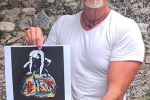 Mostra di pittura &quot;La follia ci salverà&quot; di Andrea Biagioni alBar Centrale di Avenza il 20 settembre