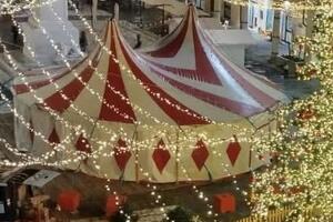Sotto il tendone  di Piazza Alberica bancarelle di artigianato locale, prodotti del territorio e  lavori delle scuola