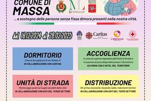 Comune di Massa ed Enti del Terzo Settore uniti per sostenere i più fragili durante l’inverno