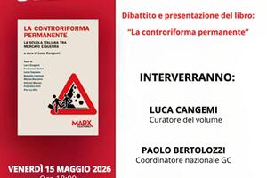 "La scuola pubblica tra mercato e guerra": incontro organizzato da Rifondazione Comunista Massa Carrara alla Casamatta di Massa