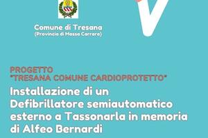 Un nuovo  defibrillatore per il comune di Tresana a Tassonarla in memoria di Alfeo Bernardi