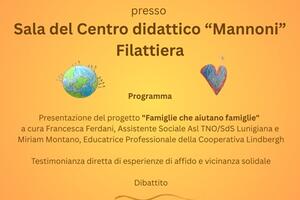 Venerdì 20 febbraio, a Filattiera, un incontro pubblico per approfon-dire i temi dell’affido familiare e della vicinanza solidale, con il contributo di esperti e testimonianze dirette