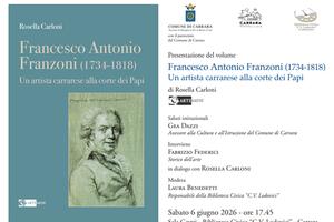 In biblioteca a Carrara la presentazione del libro ‘Francesco Antonio Franzoni (1734-1818) Un artista carrarese alla corte dei Papi’ di Rosella Carloni