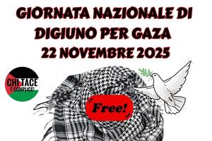 A Massa e a Carrara il 22 novembre la Giornata nazionale di digiuno per Gaza
