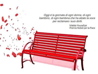 Una panchina rossa contro la violenza a Cà&#039; Michele instpallata  dal Circolo di Bonascola del Pd