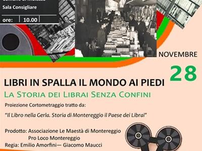 Montereggio: presentazione documentario &quot;Libri in Spalla il Mondo ai Piedi. La Storia dei Librai Senza Confini&quot;