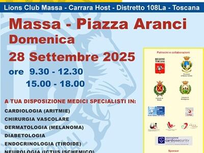 Torna a Massa Lions in piazza: visite mediche gratuite per favorire la prevenzione