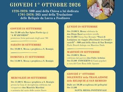 Fosdinovo in festa per San Remigio dal 24 settembre