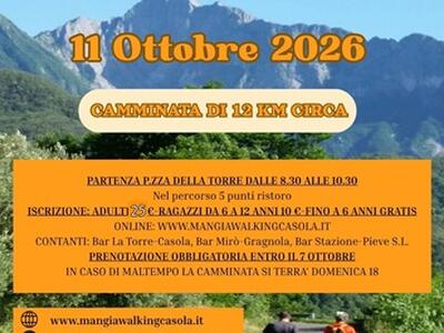 Mangiawalking d'Autunno: l'11 ottobre a Casola in Lunigiana
