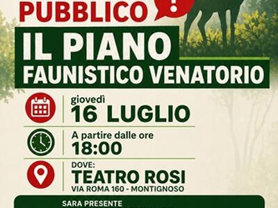 Arci Caccia Massa Carrara sul Piano Faunistico Venatorio Regionale: incontro pubblico a Montignoso
