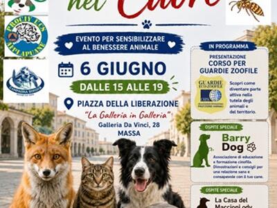 "Impronte nel cuore": il benessere degli animali al centro dell'evento alla Galleria  Leonardo di Massa il 6 giugno