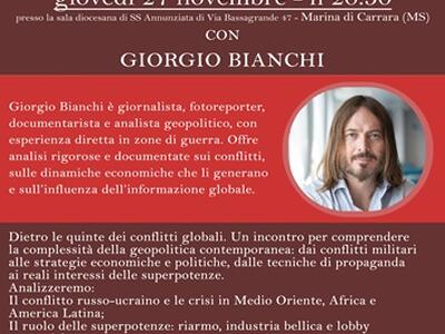 «Verso la Terza Guerra Mondiale – Dietro le quinte del potere»: incontro con Giorgio Bianchi il 27 novembre a Marina di Carrara