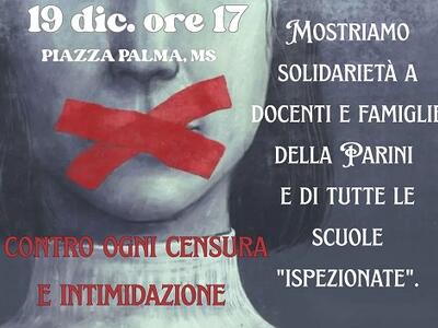 Presidio permanente per la Palestina Massa: "Per una scuola libera e senza censura", venerdì 19 dicembre, in Piazza Palma