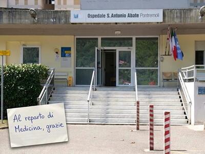 Ringraziamento al personale del reparto di Medicina dell'ospedale Sant'Antonio abate di Pontremoli