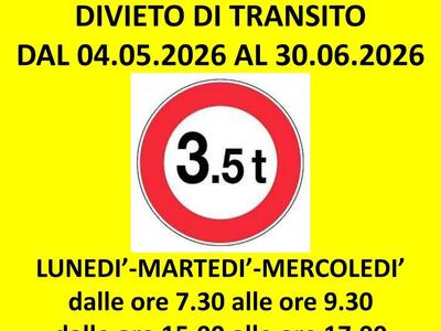 Ordinanza Casola: divieto di transito dal 4 maggio al 30 giugno