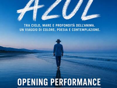 Villa Cuturi si tinge di “Azul”: la performance e le opere di Dale raccontano un viaggio tra cielo, mare e profondità dell’anima.