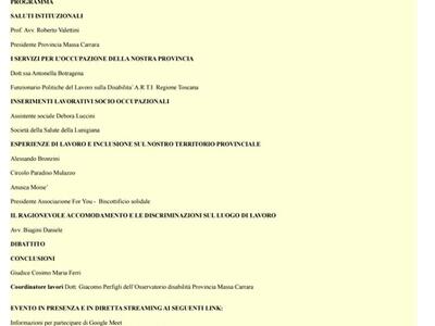 Lavoro e disabilità: costruire percorsi inclusivi" - convegno a Palazzo Ducale