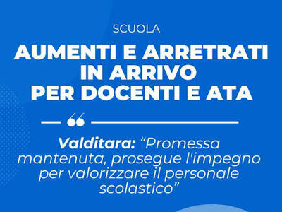 Aumenti in busta paga per il personale della scuola