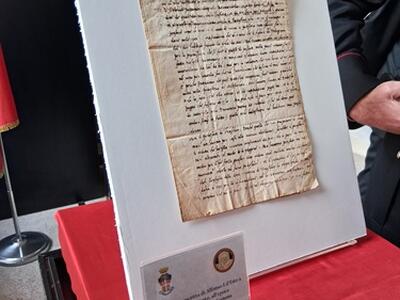 A Breve  in Toscana riconsegna dagli Usa di opere trafugate, tra esse una lettera dell'Archivio di Stato di Massa: l'annuncio dell'onorevole Amorese di FdI