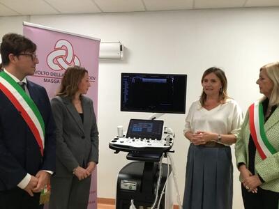 Ringraziamenti del Volto della Speranza dopo donazione dell'ecografo al Reparto di Radiologia Senologica