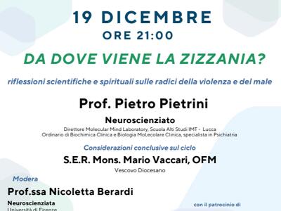"Da dove viene la Zizzania - riflessioni scientifiche e spirituali": conferenza scientifica organizzata dalla Fondazione Matteo Caleo venerdì 19 dicembre a Marina di Carrara