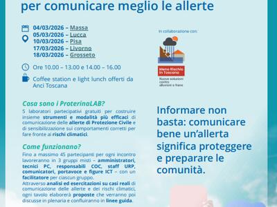 Comunicare l’emergenza: con PROTERINA4Future in arrivo cinque laboratori territoriali per amministratori e tecnici