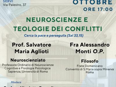 “La conoscenza e la cura”: a Massa neuroscienze e teologie dei conflitti con il prof. Salvatore Maria Aglioti e Fra Alessandro Monti – 31 ottobre 2026