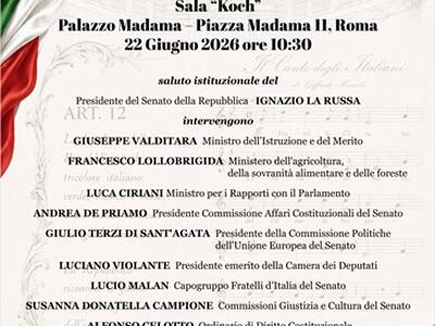 Convegno in senato su proposta per la tutela inno nazionale in Costituzione organizzato dalla senatrice di FdI Susanna Campione