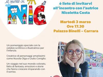 Nicoletta Costa, autrice e illustratrice di libri per l'infanzia, terrà laboratori all'istituto comprensivo Fossola Gentili e sarà ospite a Palazzo Binelli il 3 marzo