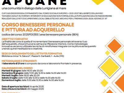 Connessioni Apuane: c&#039;è ancora tempo per iscriversi al corso gratuito &quot;Attiva-Mente nell&#039;età d&#039;argento a Tresana&quot;.