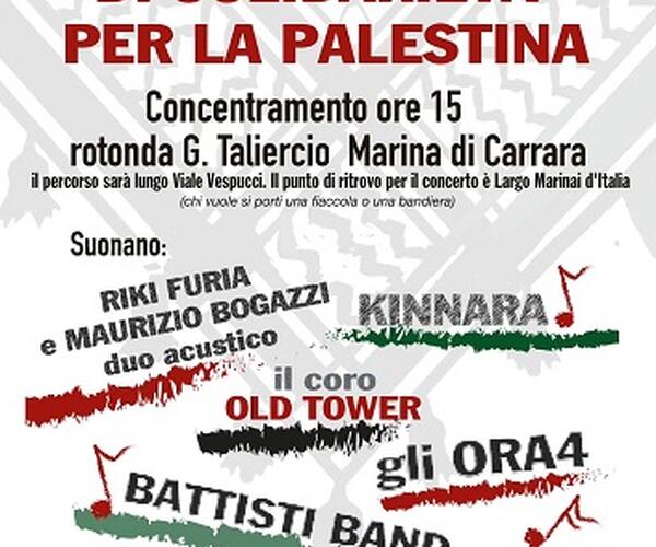 Concerto di solidarietà per la Palestina organizzato dall&#039;Associazione Gaza FuoriFuoco Palestina a Marina di Carrara, 7 dicembre