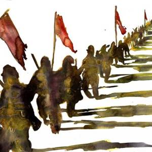 Uno dei dipinti di Beppe Stasi